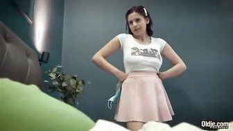 Big natural boobs teen gets fucked by grandpa