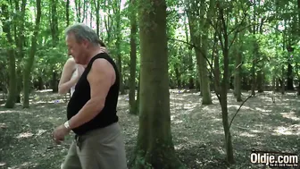 Sexy young redhead seducing grandpa and has incredible sex with him