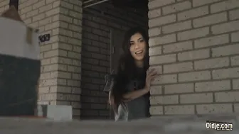 White hair old man fucks teen pussy so tight and young hardcore fucking
