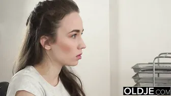 girl Fucked by Old Man In Office Deepthroat Blowjob and Cumshot