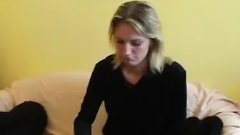 Milf Blonde Fingered And Fucked in Sexy Stockings