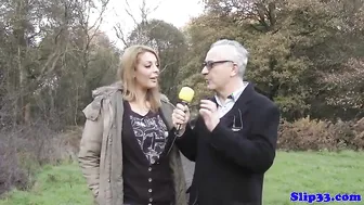 Curvy UK teen doggystyle fucked by grandpa