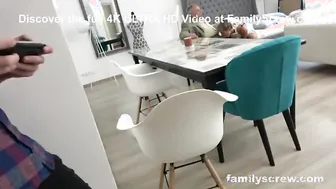 8 Months Pregnant Maid watching StepFamily Fuck