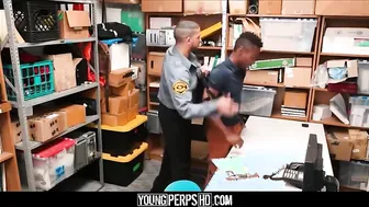 Straight Black Guy Caught Shoplifting Fucked By Gay Black Officer