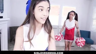 Petite Latina Teen Stepsister High School Cheerleader Harmony Wonder Threesome With Her Best Friend Aria Skye And Stepbrother POV