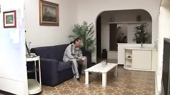his d. comes home late and she s f. to suck his cock