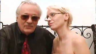 Old pig introduce a mature blonde who's about to get fucked