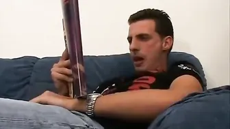 A boy caught by his mom while he's jerking off his cock